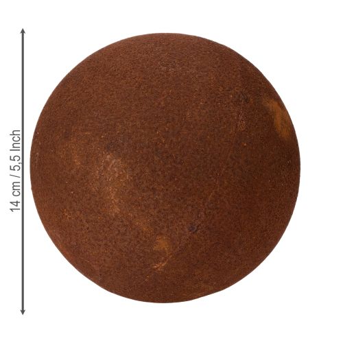 Product Rust-colored sphere decorative element for rustic garden design, 14cm, 2 pieces