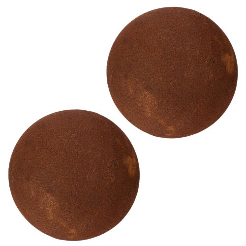 Product Rust-colored sphere decorative element for rustic garden design, 14cm, 2 pieces