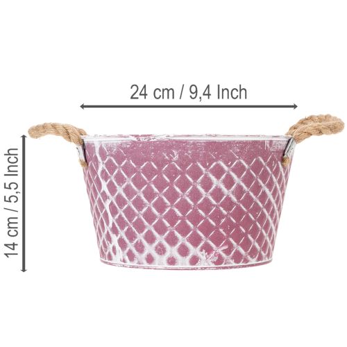 Zinc bowl, diamond shape with
