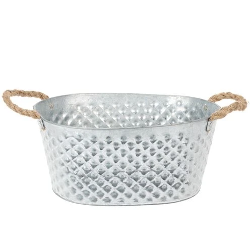 Large oval zinc bowl, 31cm x 20cm, H15cm buy online | Floristik24.ie