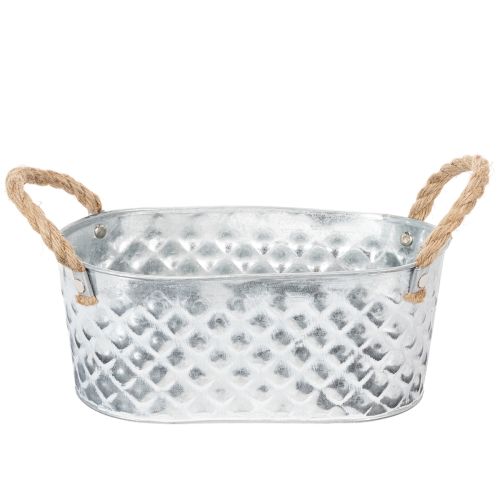 Zinc bowl oval 23cm x 12cm H10.5cm buy online | Floristik24.ie