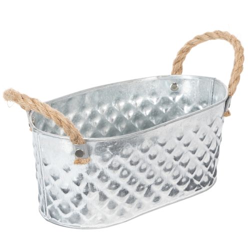 Zinc bowl oval 23cm x 12cm H10.5cm | Floristik24.ie