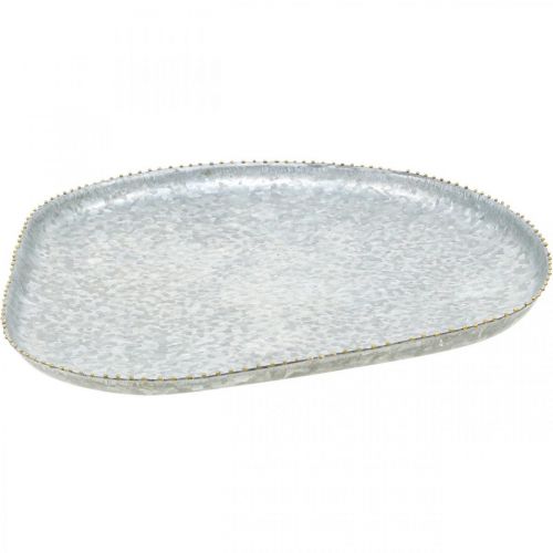 Product Decorative tray, metal tray, zinc tray, antique look, 30.5 cm