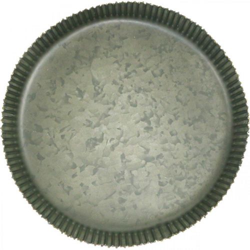 Floristik24 Decorative plate zinc plate metal plate anthracite gold Ø28cm