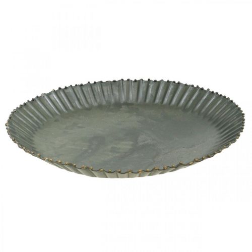 Product Decorative plate zinc plate metal plate anthracite gold Ø17cm