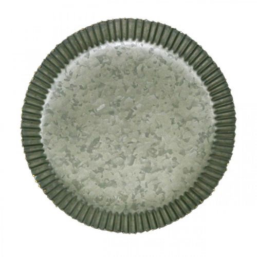 Product Decorative plate zinc plate metal plate anthracite gold Ø20.5cm