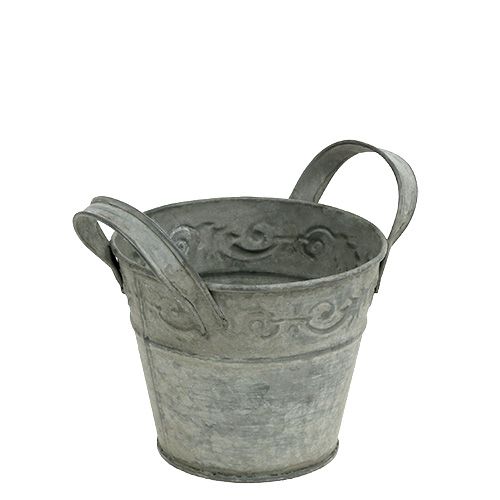 Floristik24 Zinc pot Ø12cm H10cm washed gray
