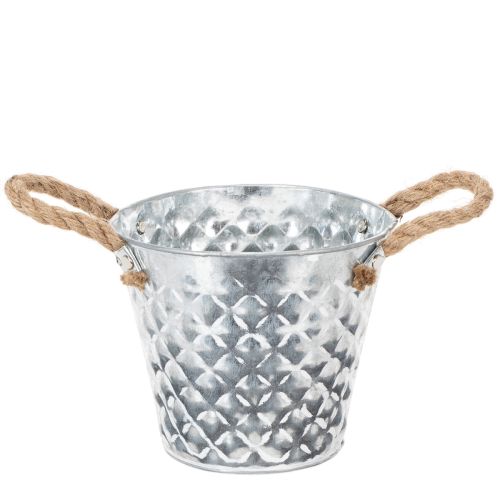 Zinc pot with rope handles Ø14.5cm H13cm buy online | Floristik24.ie
