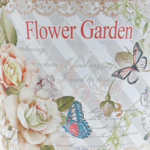 Floristik24 Summer decoration flower pot metal roses planter Ø11.5cm H10.5cm