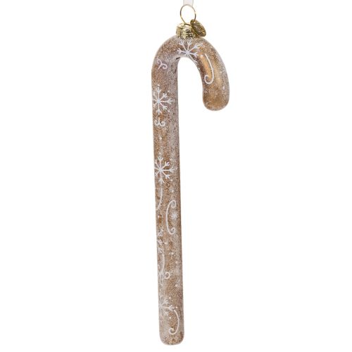 Candy cane glass ornament, nostalgic Christmas tree decoration, 22cm