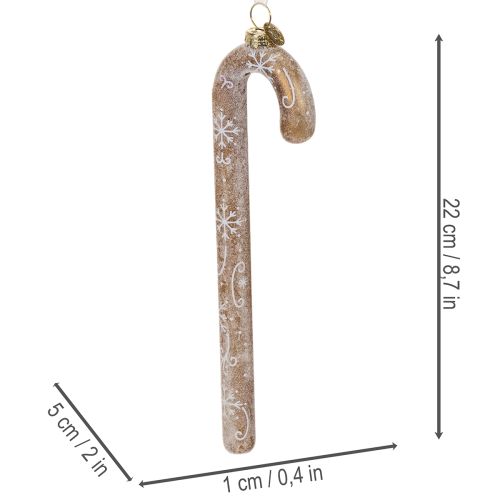 Candy cane glass ornament, nostalgic Christmas tree decoration, 22cm | Floristik24.ie