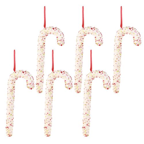 Product Candy Cane Hangers White Colorful Glitter Decoration 30cm 4-Piece Set
