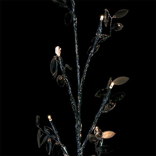 Floristik24 Branch silver with leaves LED 75cm set of 2