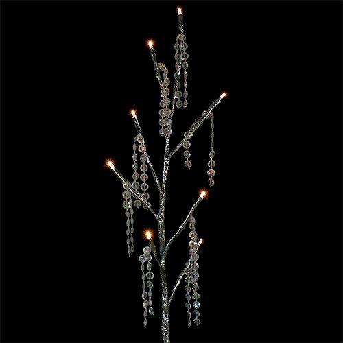 Branch silver with diamonds LED 75cm set of 2
