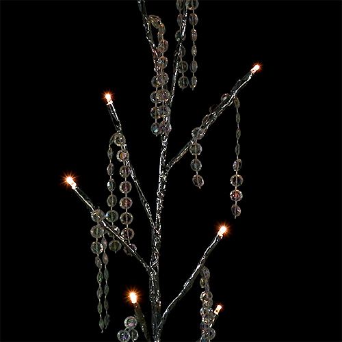 Floristik24 Branch silver with diamonds LED 75cm set of 2