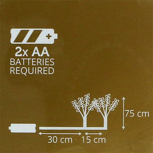 Floristik24 Branch silver with diamonds LED 75cm set of 2