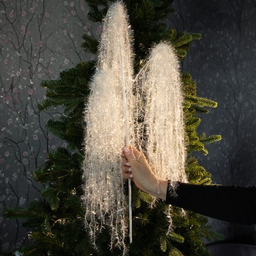 Artificial winter branch in white with a snowy, frosted look, 70cm | Floristik24.ie