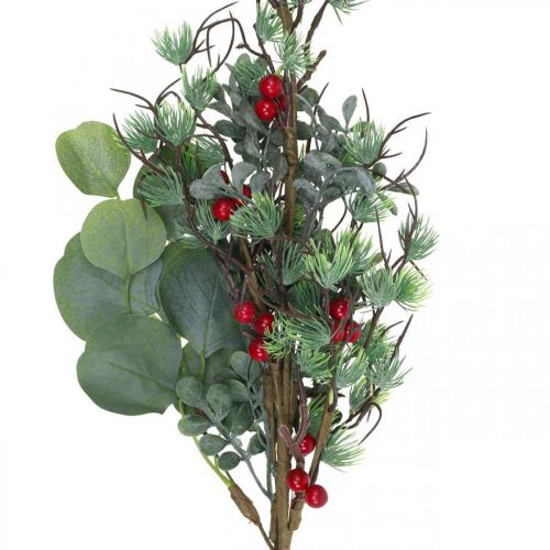 Christmas branch artificial green red berries decoration 70cm