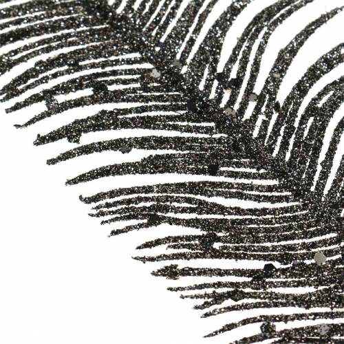 Floristik24 Decorative fern glittering black 3pcs