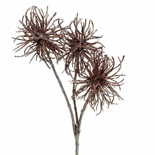 Artificial clematis branch copper with glitter 46cm