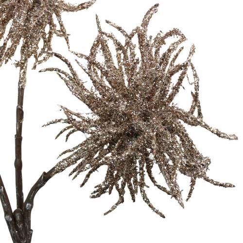 Floristik24 Artificial clematis branch champagne with glitter 46cm