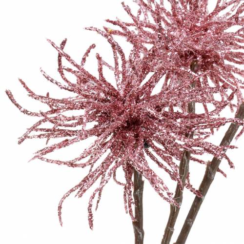 Product Artificial clematis branch pink with glitter 46cm