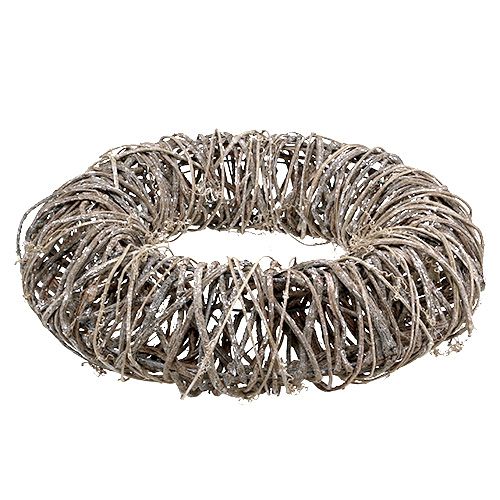 Floristik24 Wreath of branches willow Ø50cm washed