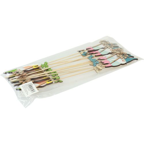 Product Dwarf decoration with flower flower plug wood 4×10,5cm 12pcs