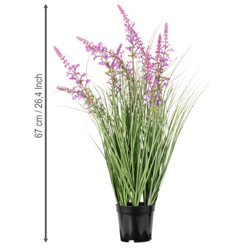 Product Decorative greenery with delicate blossoms for stylish room design 67cm
