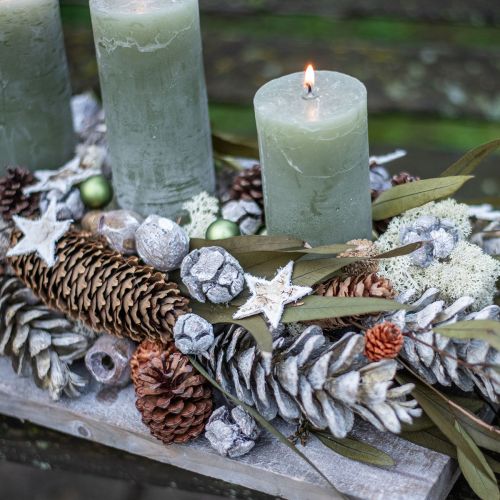 Product Cypress Cones Frosted Natural Decoration 3cm Green 500g