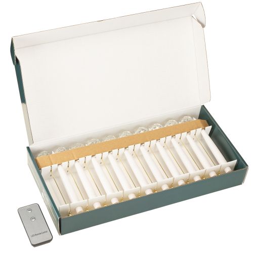 Product LED Tree Candles, Taper Candles with Crystal, Yellow Light, 31cm, 10 Pieces