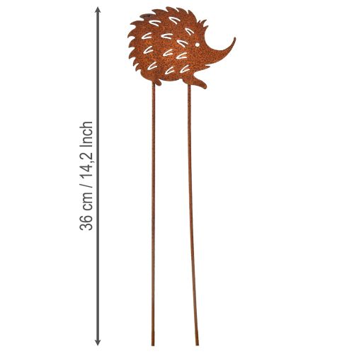 Product Bed plug hedgehog rust metal patina 10x8.5cm 6 pcs
