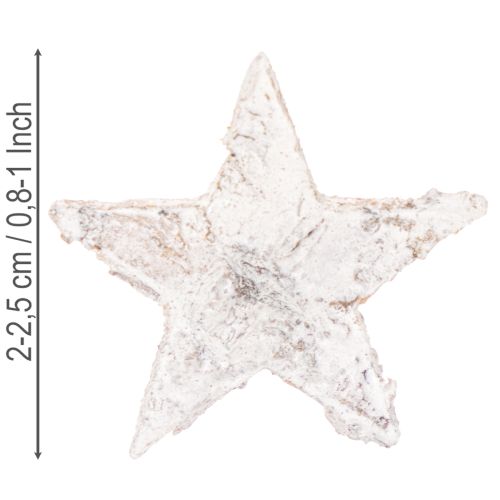 Birch stars mini 2cm - 2.5cm whitewashed 150 pcs | Floristik24.ie