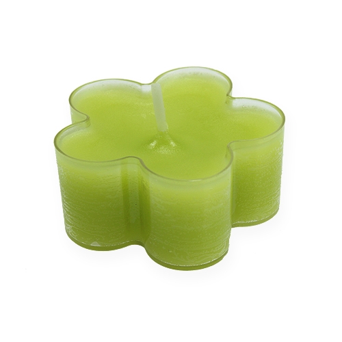 Floristik24 Tealight in flower shape green Ø5cm 12pcs
