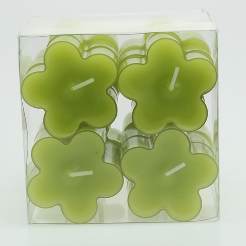 Floristik24 Tealight in flower shape green Ø5cm 12pcs