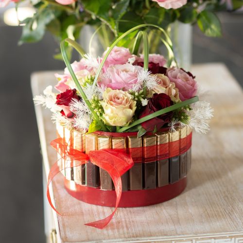 Product Flower box red glossy Ø18/20cm 2 pcs