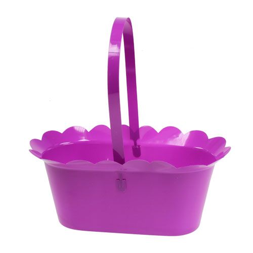 Floristik24 Plastic basket with handle oval ass. 21 x 11 x 9.5cm 10pcs