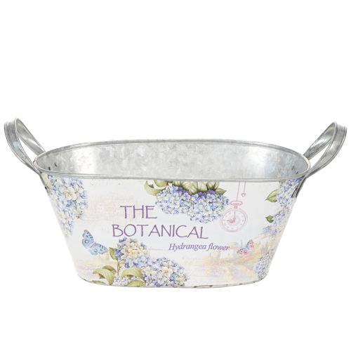 Product Oval metal flower bowl with handles, for hydrangeas, 32×15×15cm