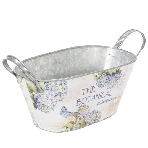 Floristik24 Oval metal flower bowl with handles, for hydrangeas, 32×15×15cm