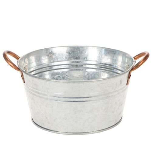 Product Round flower bowl with handles, metal bowl Ø17.5cm H9cm