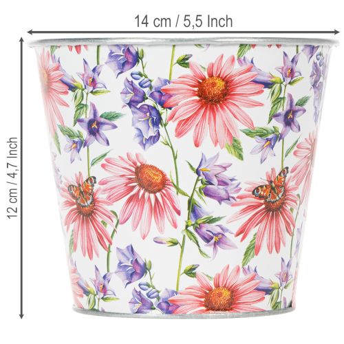 Flower pot, spring decoration, planter, metal, Ø14cm H12.5cm | Floristik24.ie
