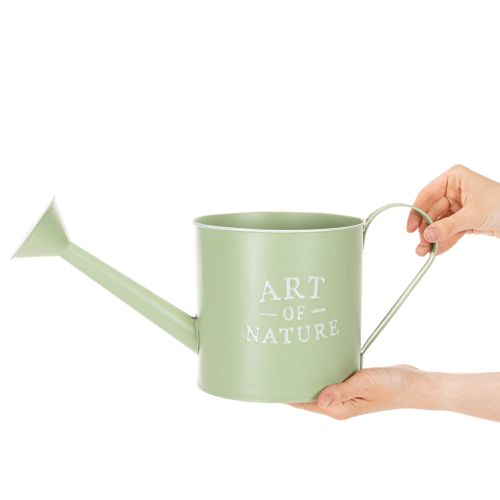 Flower pot, decorative watering can, mint green zinc planter, Ø16.5cm | Floristik24.ie