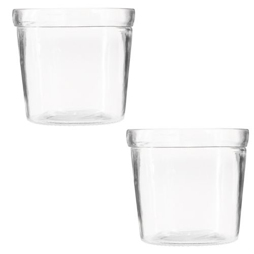 Floristik24 Flowerpot Glass Planter Transparent Ø11cm H10.5cm 2pcs