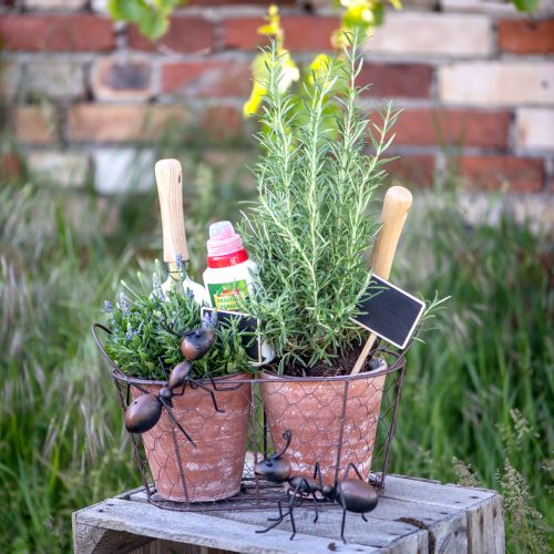 Product Flowerpot ceramic wire basket brown terracotta L38.5cm