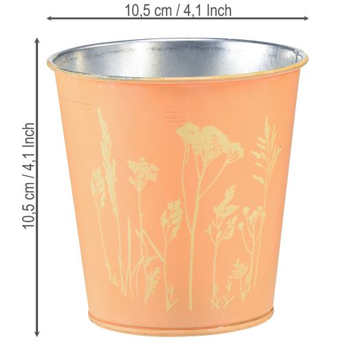 Product Metal flower pot, peach design, planter, Ø10.5cm H10.5cm