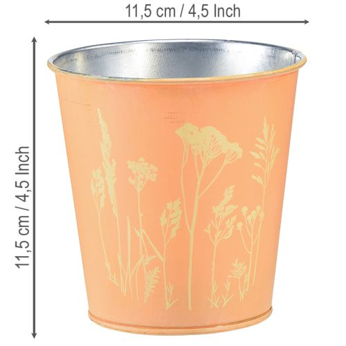 Product Metal flower pot, planter, peach yellow, Ø11.5cm H11.5cm