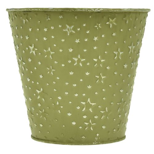 Product Flowerpot metal planter stars green silver Ø16cm