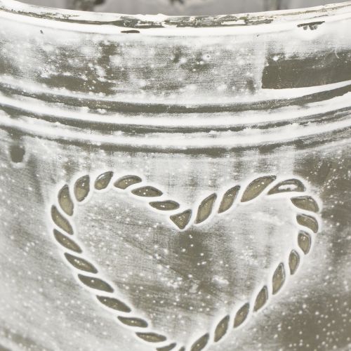 Product Shabby Chic metal flower pot with heart-shaped design, Ø22cm, H17.5cm
