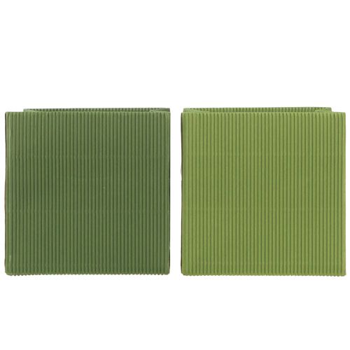 Floristik24 Flower bag green olive green ribbed with foil 10.5cm 6 pcs