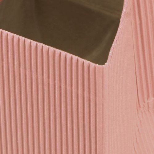 Floristik24 Flower bag paper bag with foil pink salmon 10.5cm 6 pcs